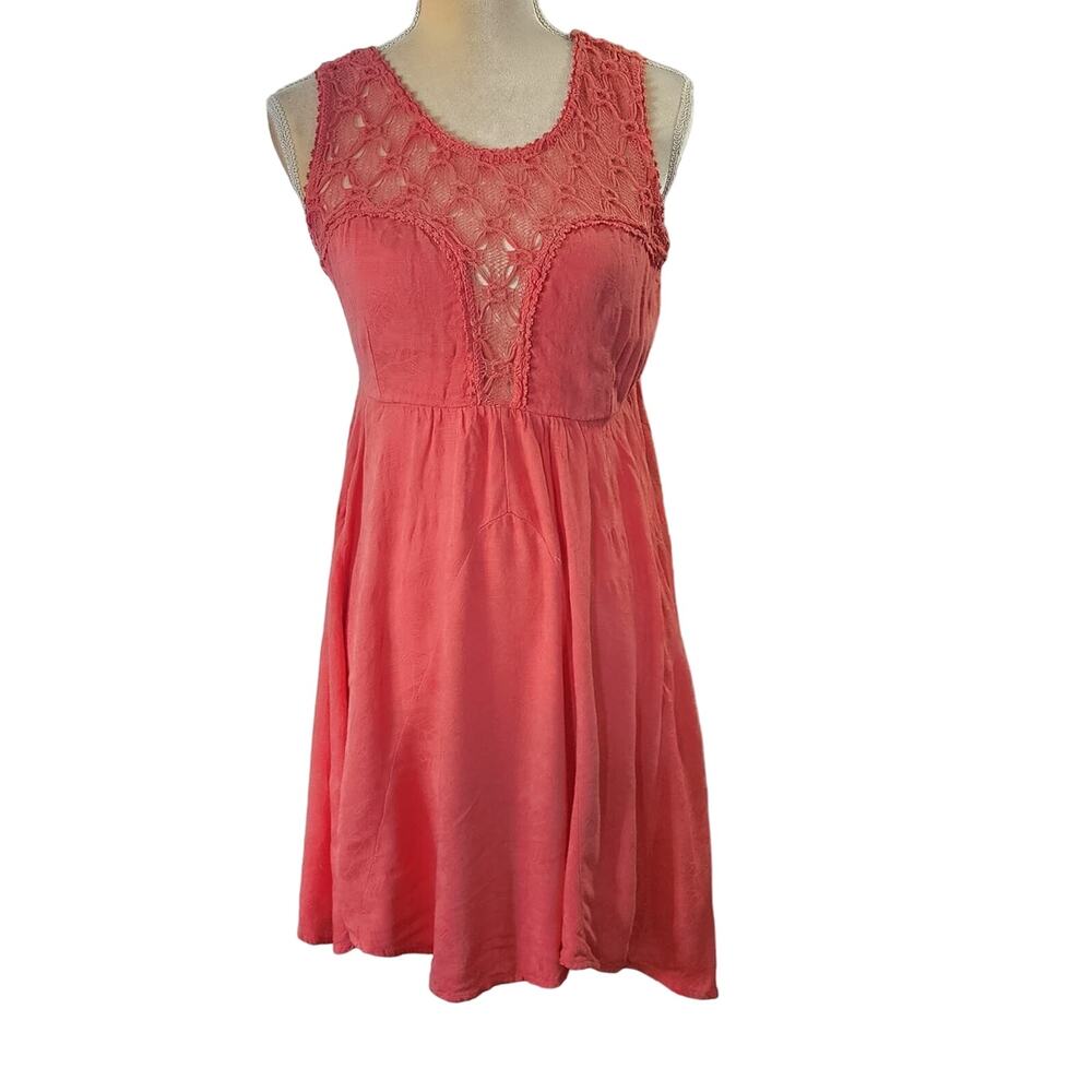 Free People Knee Length Fiesta Festival Crochet Lace Dress Small
